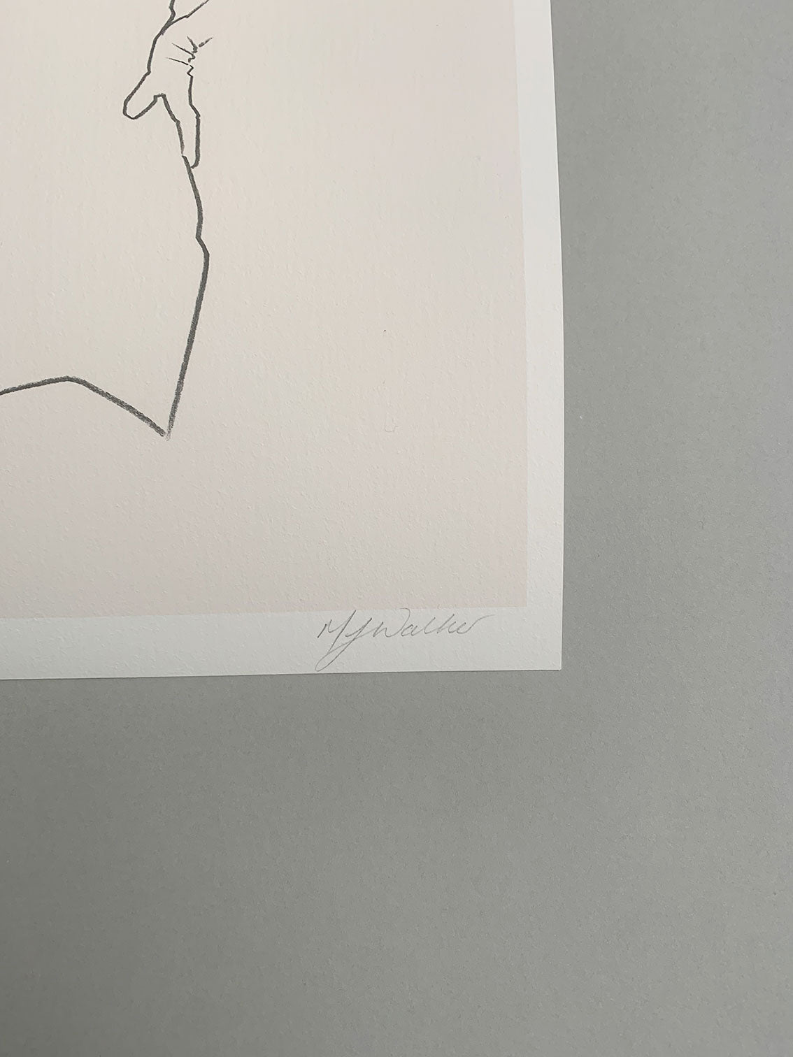 Melanie Walker's signature on a fashion illustration of a lady in a headscarf.
